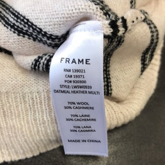 FRAME Stripe Wool & Cashmere Crop Sweater - Picture 8 of 9